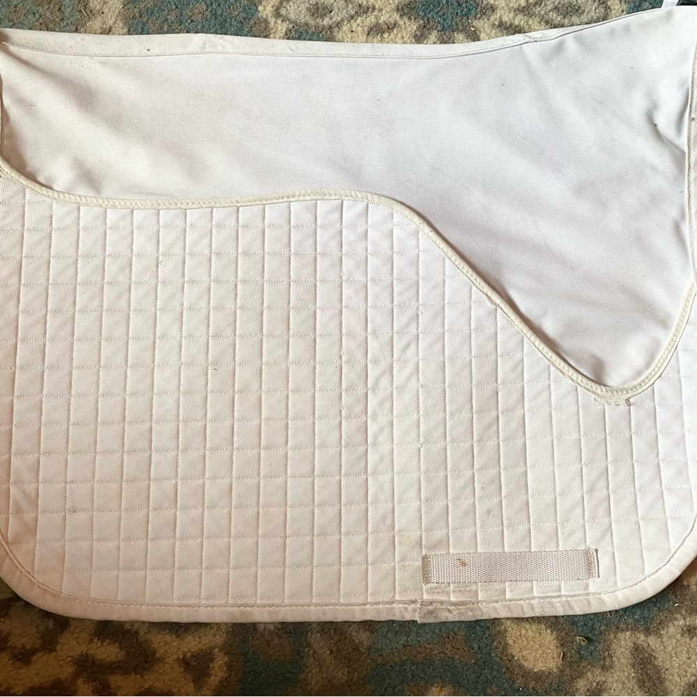 Matix White Quilted dressage saddle pad